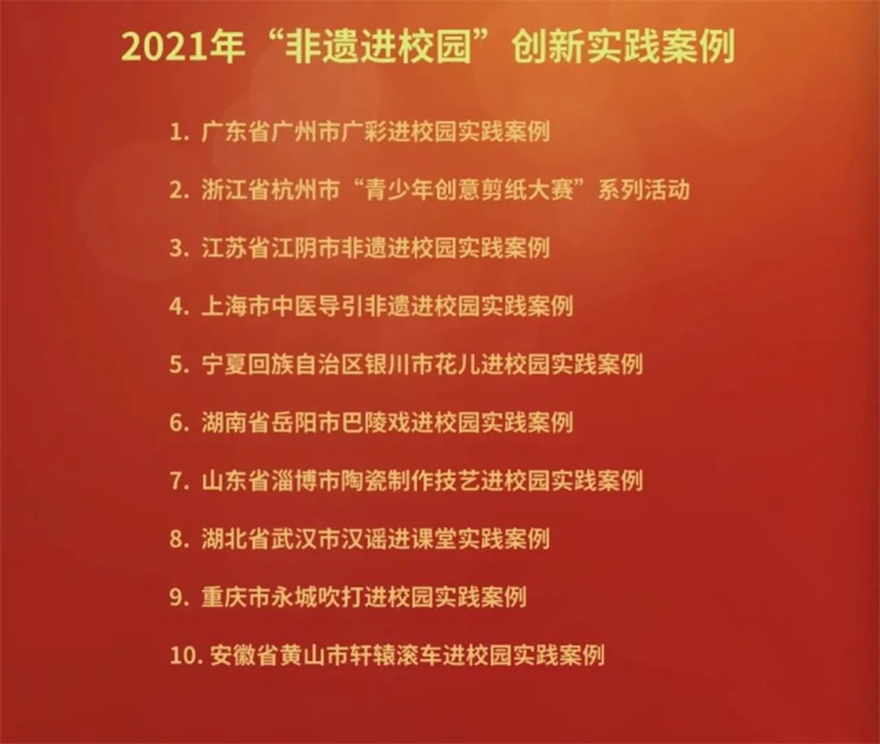 新一批“非遗进校园”优秀实践案例、创新实践案例和优秀传承人入选名单发布 (图4)